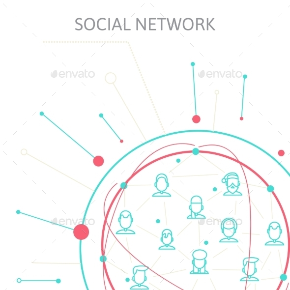 Social Media Circles, Network Illustration, Vector - Web Technology