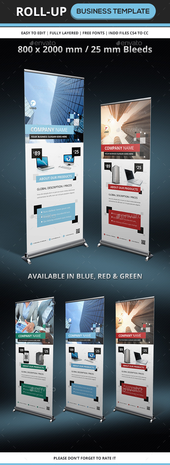Corporate & Business Rollup template - Signage Print Templates