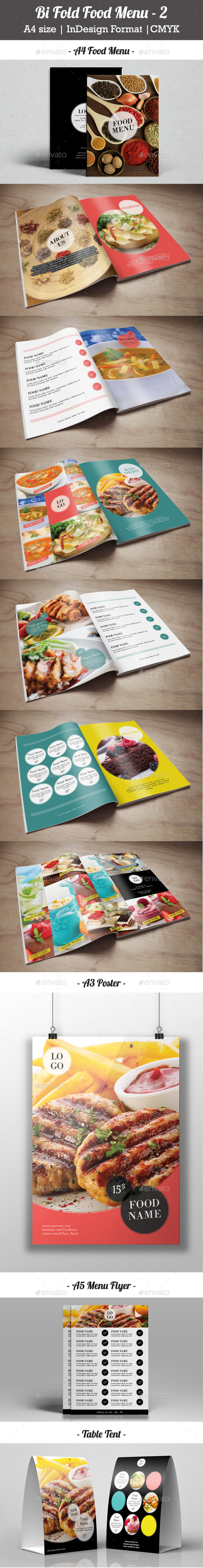 Bi Fold Food Menu - 2 - Food Menus Print Templates