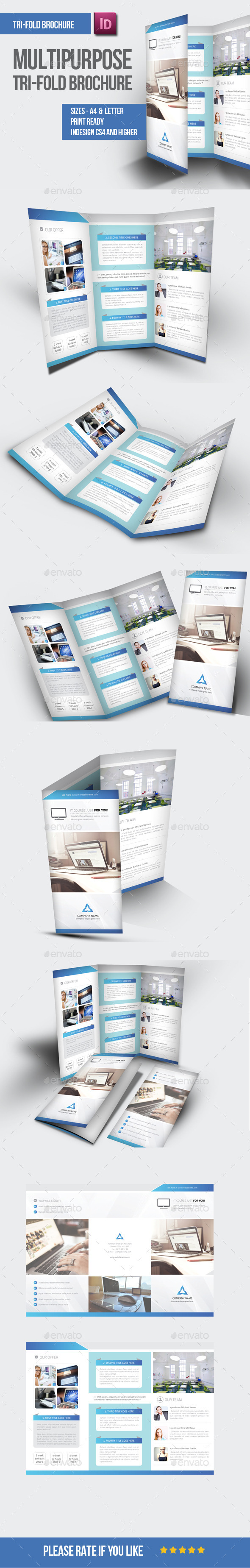 Multipurpose Tri-fold Brochure - Brochures Print Templates