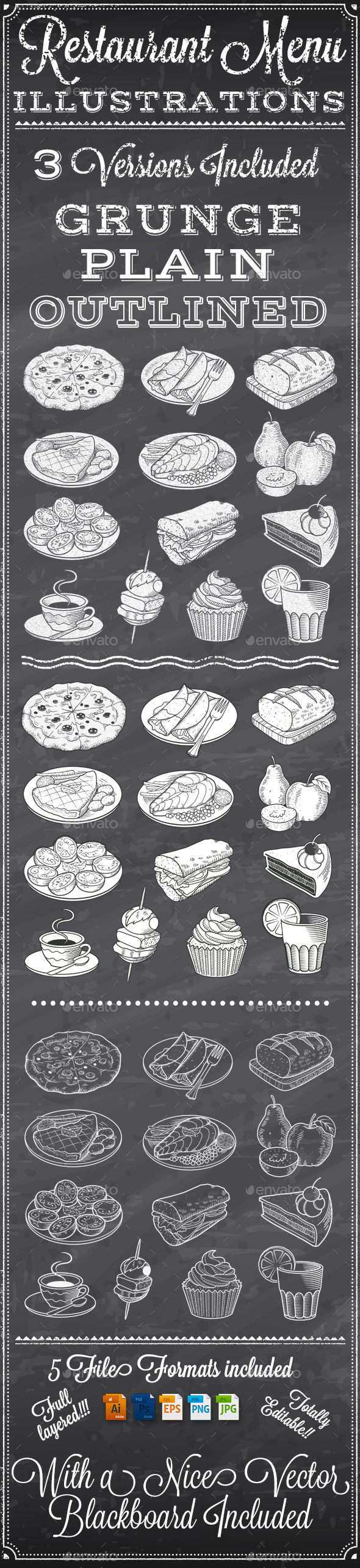 Vector Food Illustrations - Food Objects