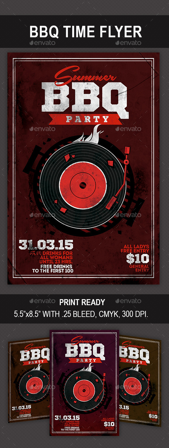 BBQ Time Flyer - Flyers Print Templates