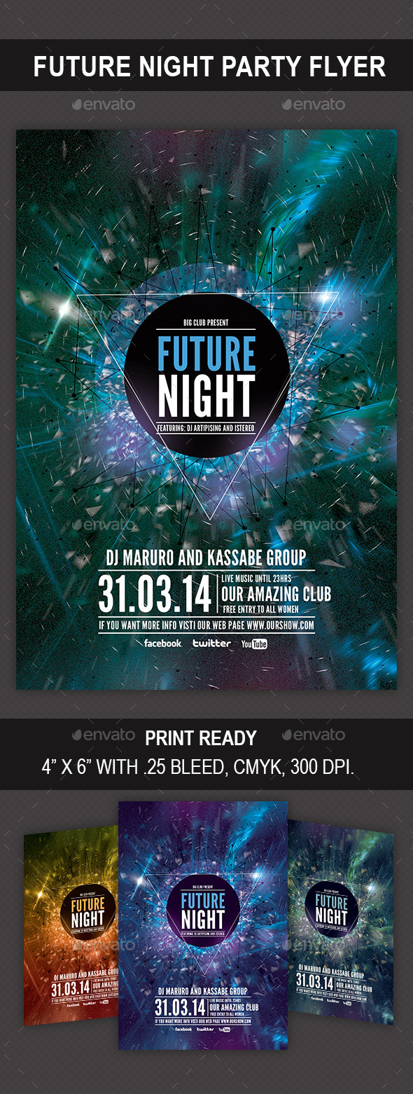 Future Night Flyer - Flyers Print Templates