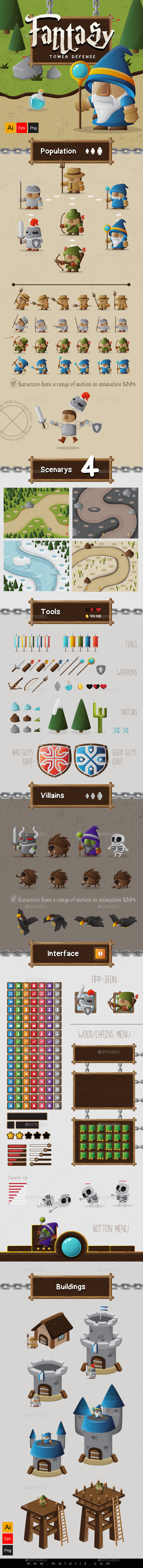 Fantasy Tower Defense Assets - Game Kits Game Assets