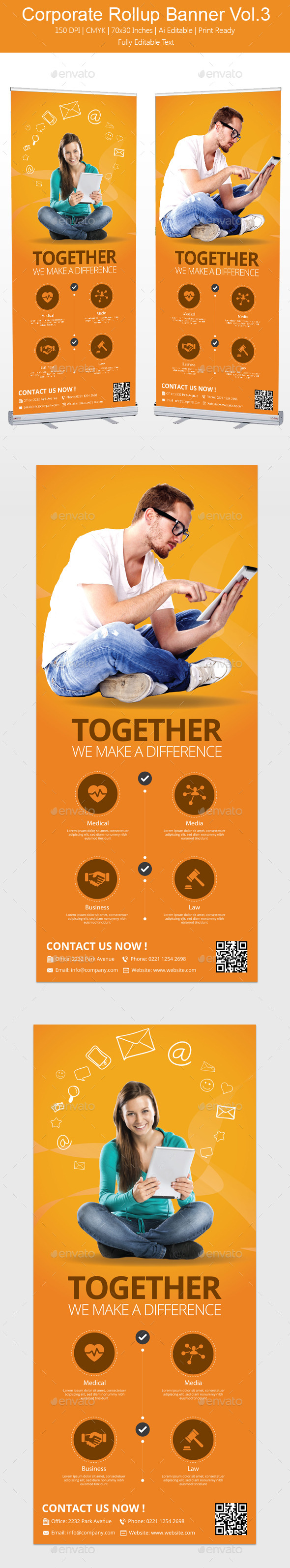 Corporate Rollup Banner Vol3 - Print Templates