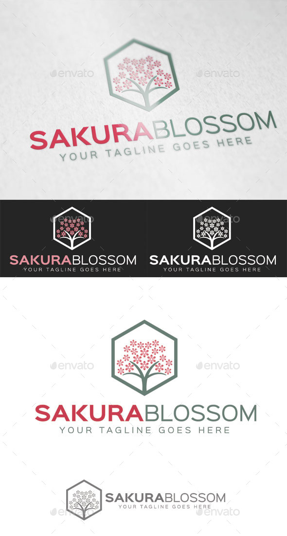 Sakura Blossom Logo Template - Nature Logo Templates