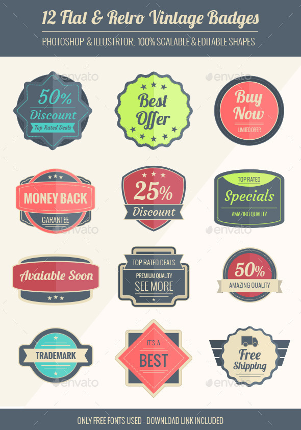vintage badges - Badges & Stickers Web Elements