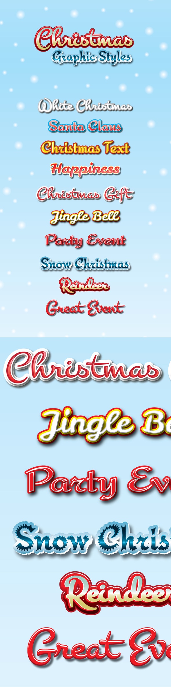Christmas Graphic Styles for Ai - Styles Illustrator