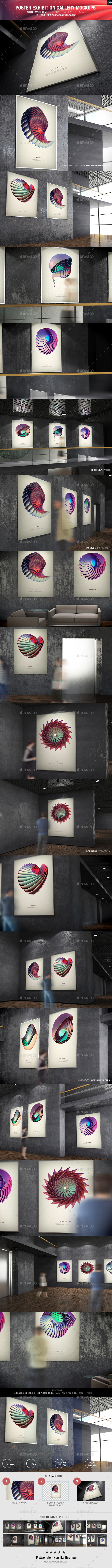 Poster Exhibition Gallery Mockups - Posters Print