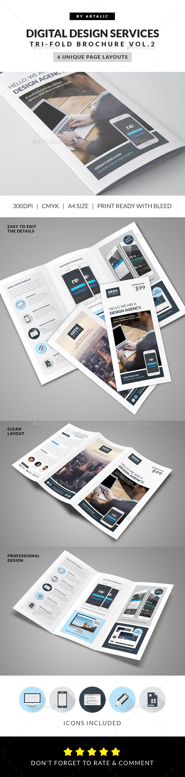 Digital Design Firm Brochure - Brochures Print Templates