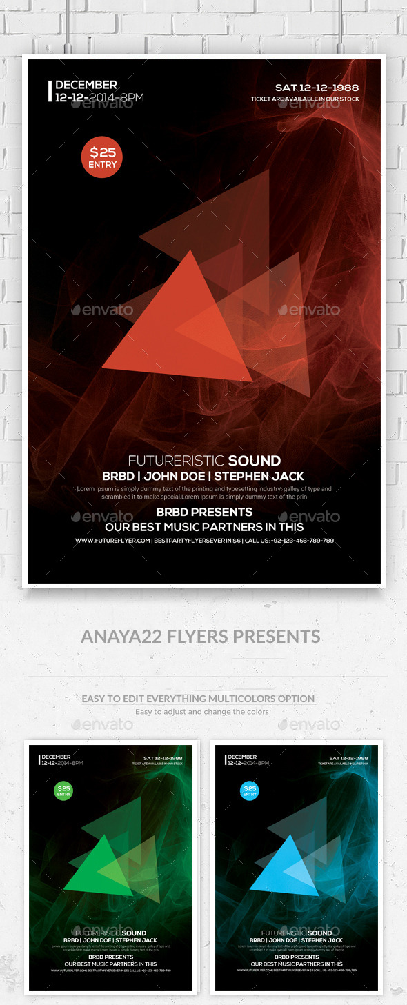 Futuristic Flyer Psd Template - Clubs & Parties Events