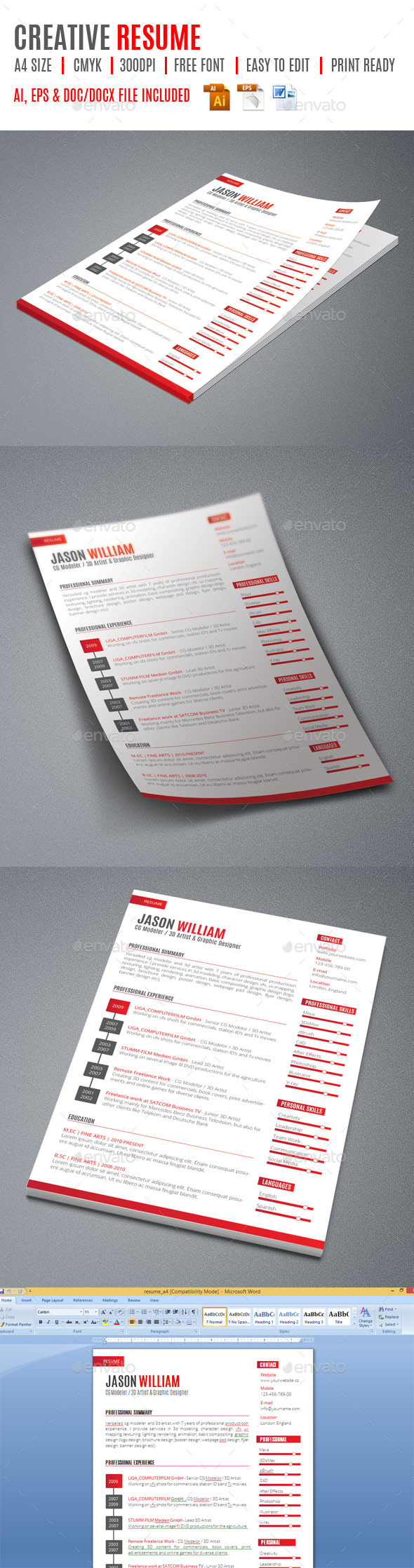 Creative Resume - Stationery Print Templates
