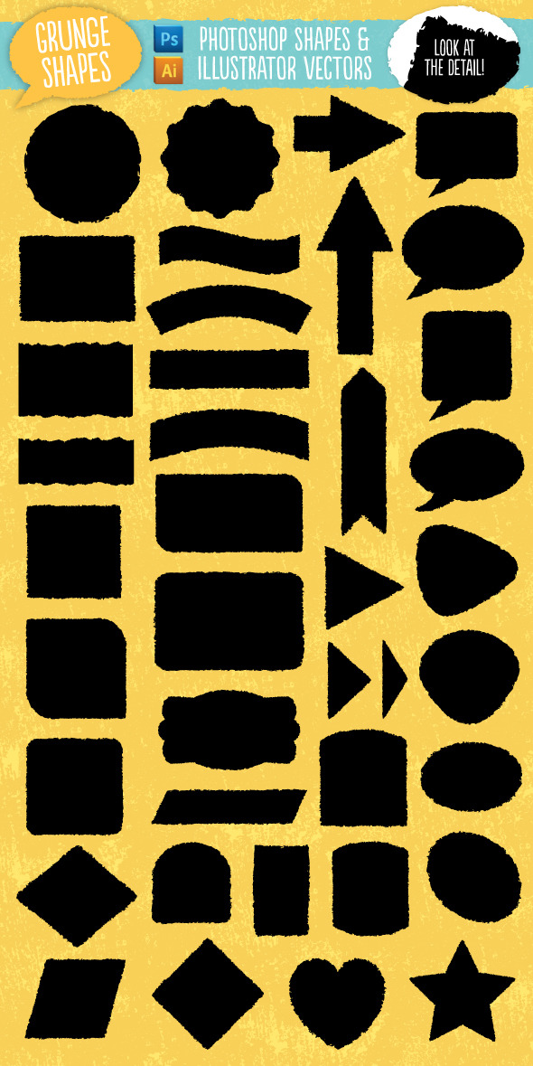Grunge Edge Shapes - Shapes Photoshop