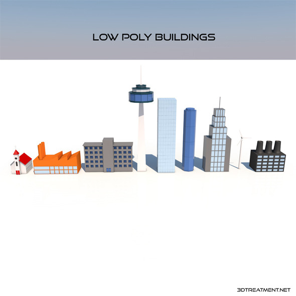 Low Poly Buildings - 3Docean 9431509