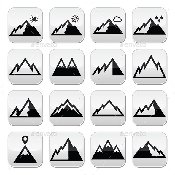 Mountains Buttons - Landscapes Nature