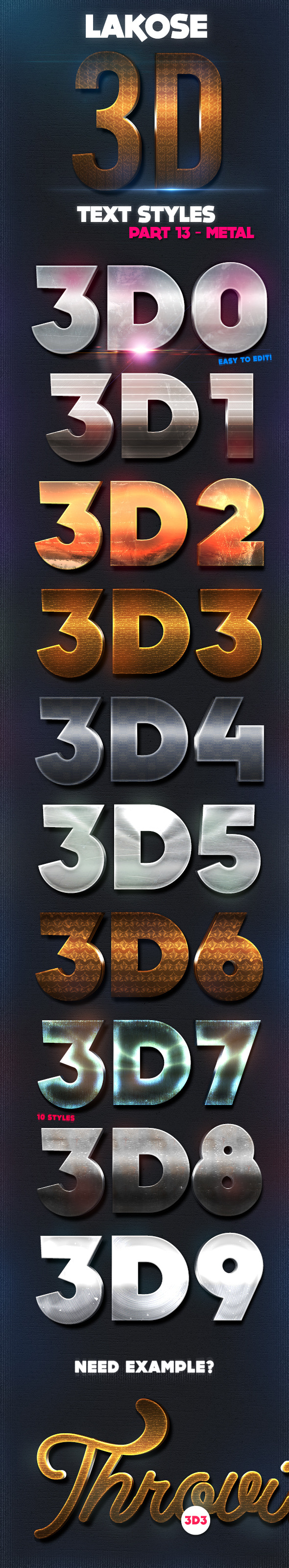 Lakose 3D Text Styles Part 13 - Text Effects Styles