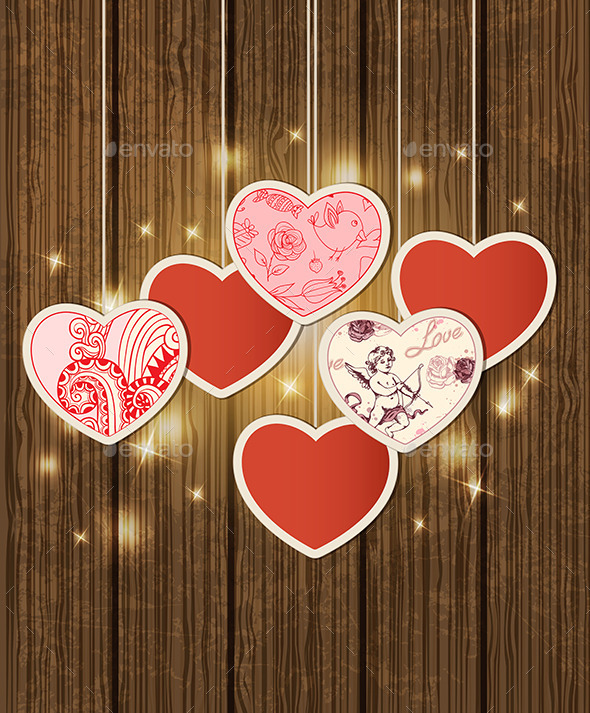 Background with Hearts for Valentine's Day - Valentines Seasons/Holidays