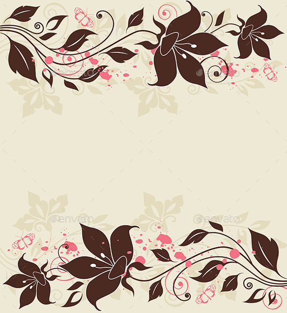 Decorative Background with Flowers - Backgrounds Decorative