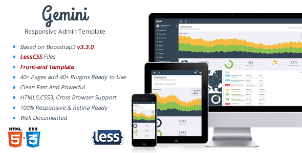 Awesome Gemini - Responsive Bootstrap Admin Template