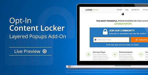 Opt In Content Locker Layered Popups Add On by halfdata CodeCanyon Opt In Content Locker Add Layered Popups Add Locker On by halfdata CodeCanyon 159f67