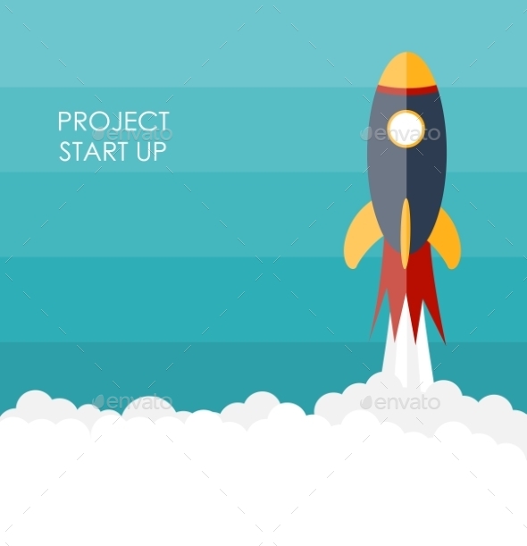 Quick Start Up Flat Concept - Web Technology