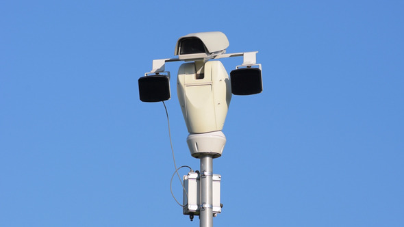 Surveillance Camera and Blue Sky, Stock Footage | VideoHive