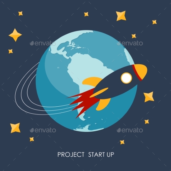 Quick Start Up Flat Concept Vector Illustration - Web Technology