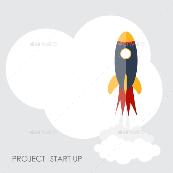Quick Start Up Flat Concept Vector Illustration - Web Technology