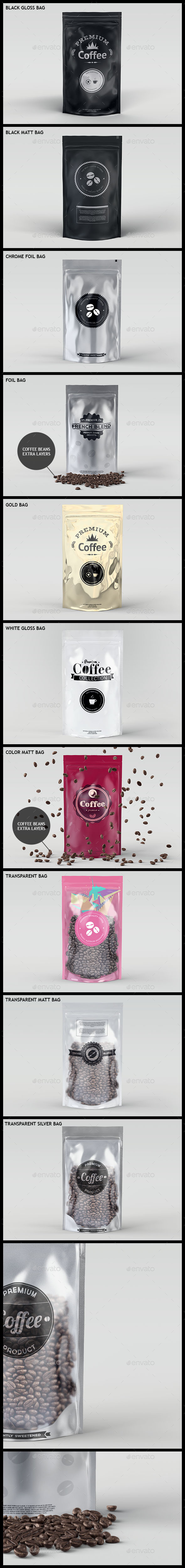 Foil Bag Mock-up Pack - Food and Drink Packaging