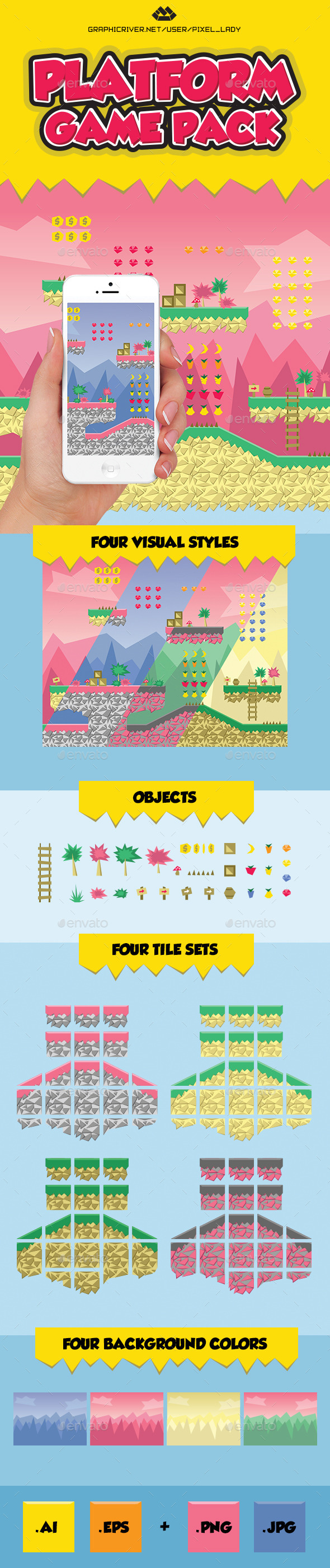 Platform Game Pack - Tilesets Game Assets