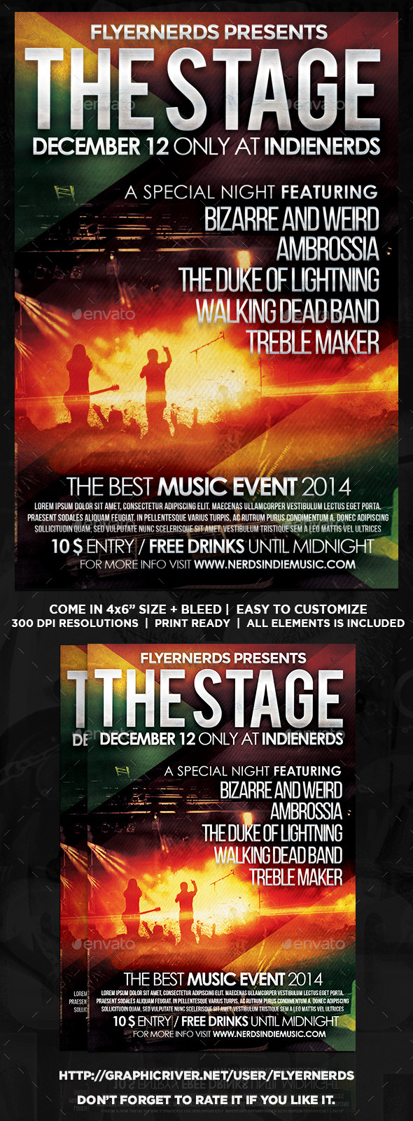 The Stage Music Flyer - Concerts Events