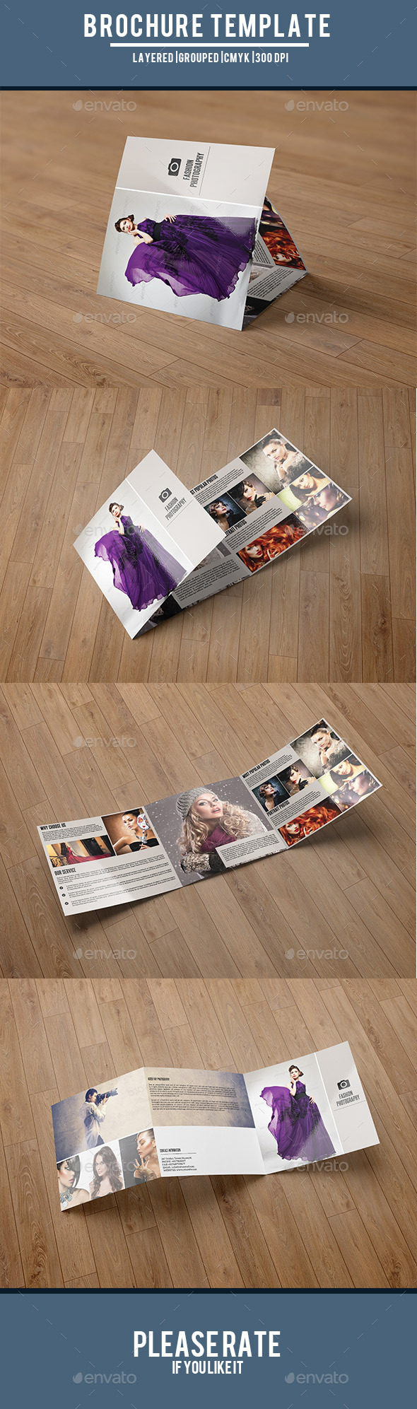 Square Trifold for Fashion Photography-V46 - Corporate Brochures