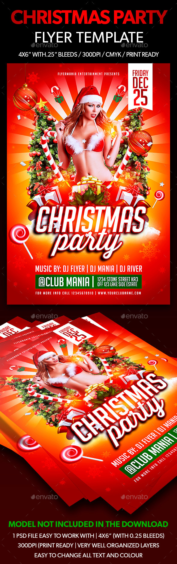 Christmas Party Flyer Template - Flyers Print Templates