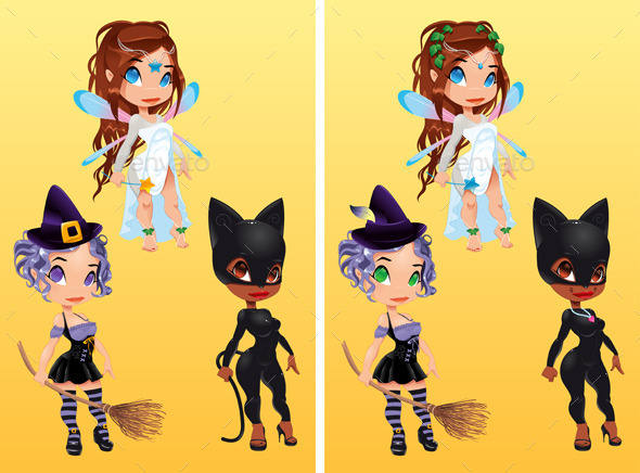 Spot the Differences. - Characters Vectors