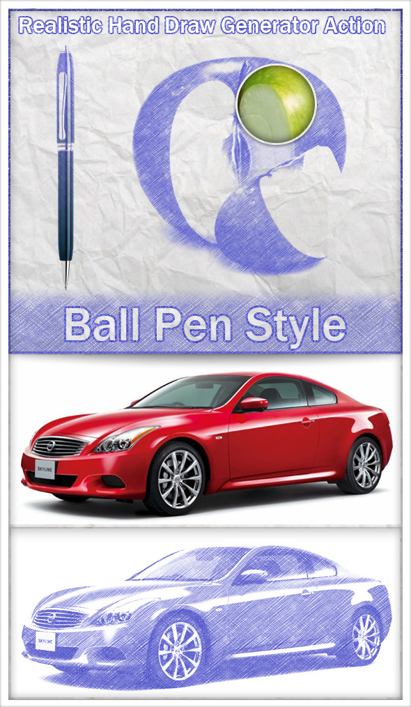 Realistic Hand Draw BallPen Generator Action - Utilities Actions