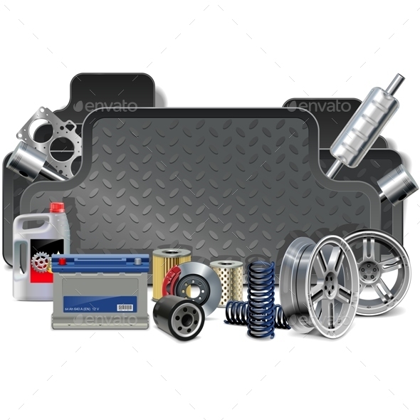 Vector Car Parts Frame - Industries Business