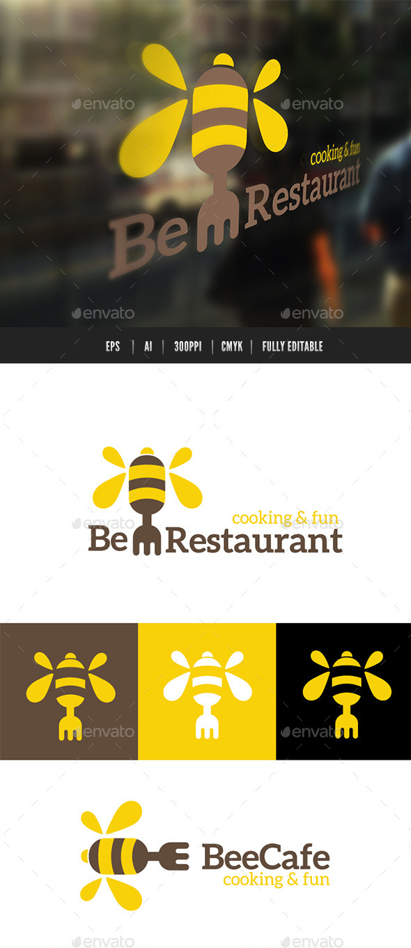 Bee Restaurant - Restaurant Logo Templates