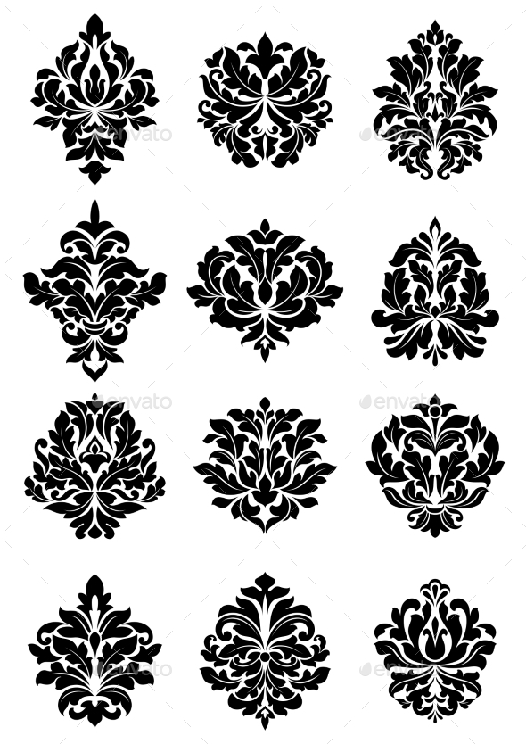 Bold Floral Arabesque Motifs By Vectortradition Graphicriver