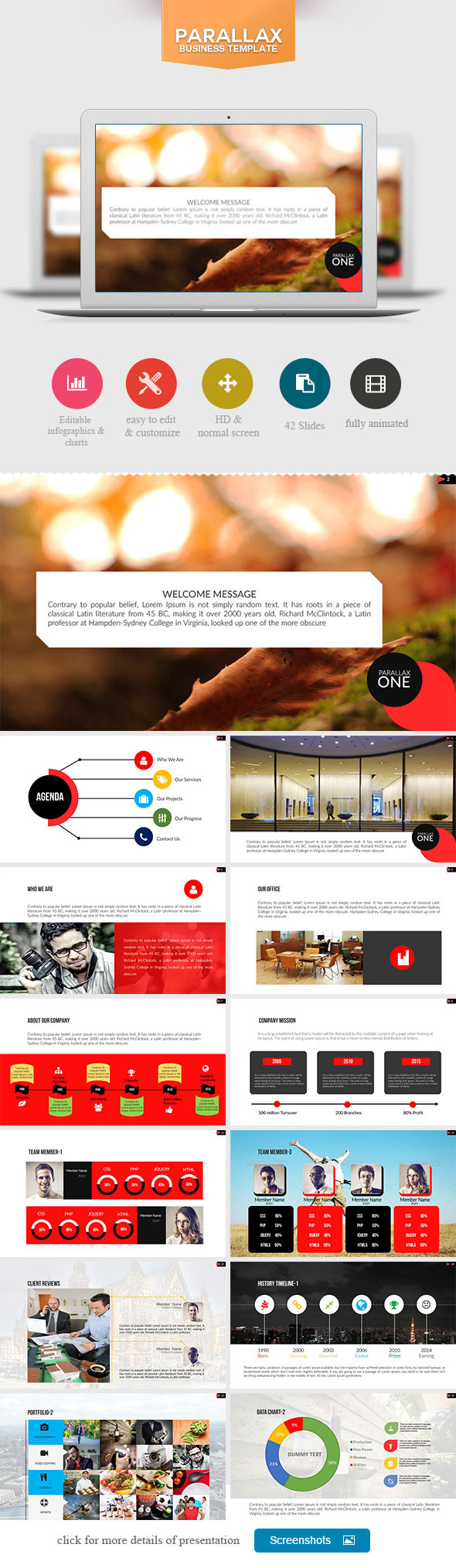 Parallax One Point Presentation - PowerPoint Templates Presentation Templates