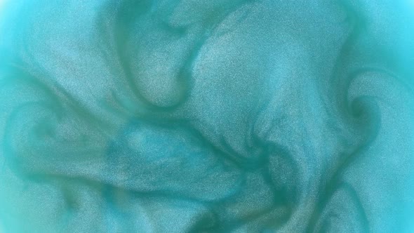 Aqua Menthe Bluegreen Gold Pearl Liquid Glitter Texture Macro