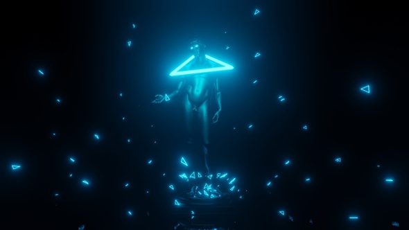 Vaporwave Statue and Neon Light HD