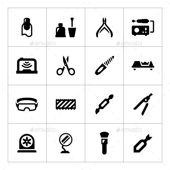 Set Icons of Manicure - Man-made objects Objects