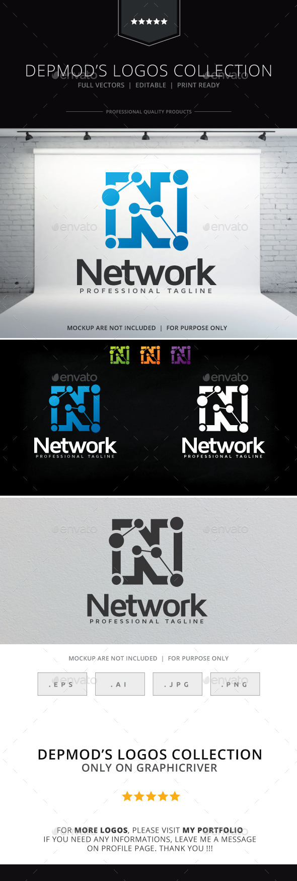 Network Logo - Letters Logo Templates