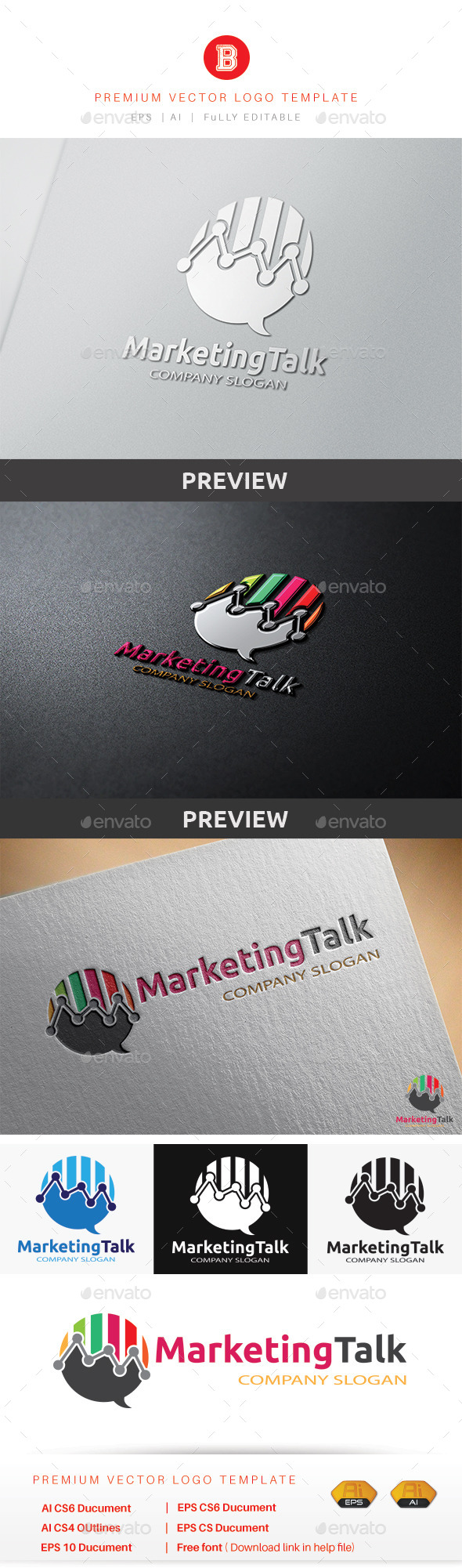 Marketing Talk - Symbols Logo Templates