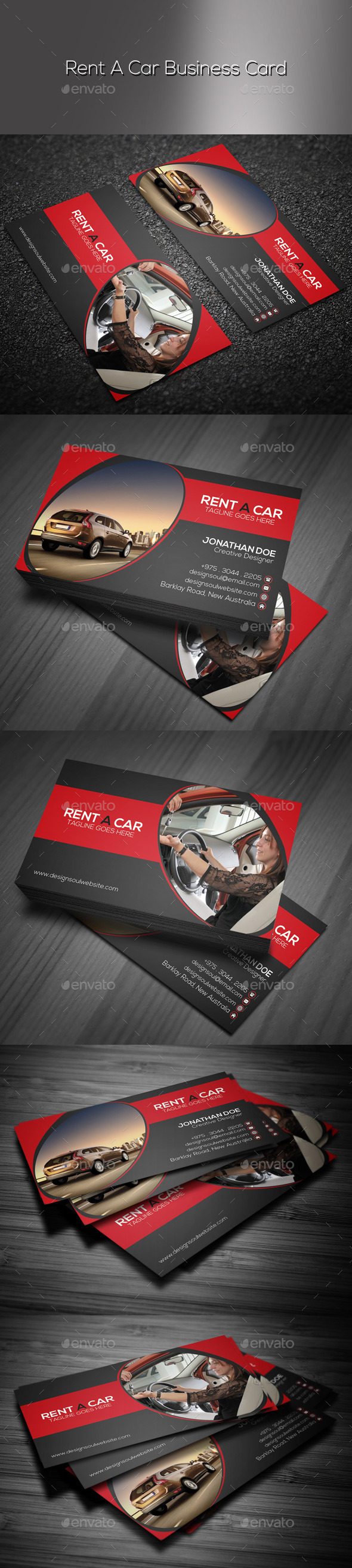 Rent A Car Business Card - Industry Specific Business Cards