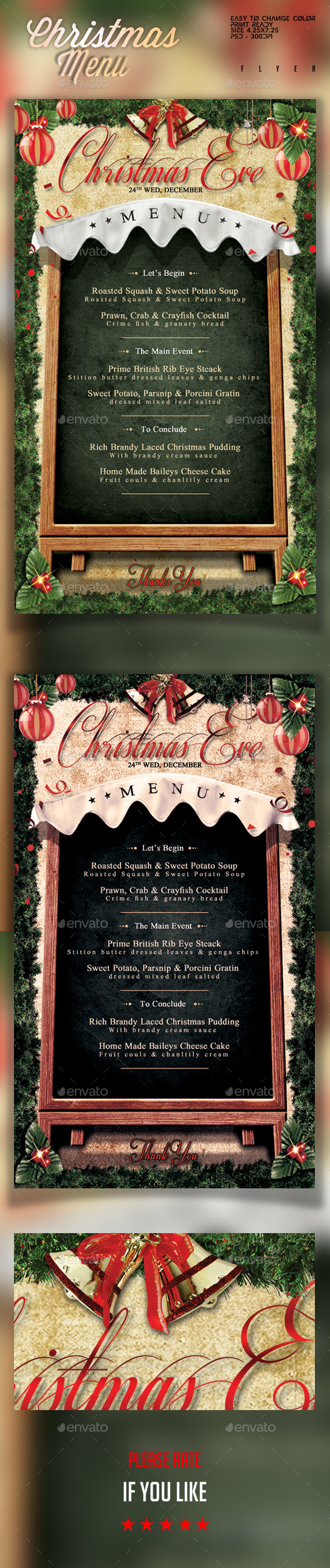 Christmas Menu Flyer Template - Holidays Events
