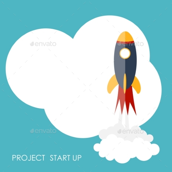 Quick Start Up Flat Concept Vector Illustration - Web Technology