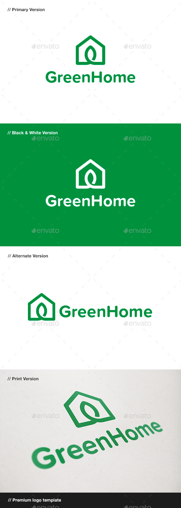 Green Home Logo - Buildings Logo Templates