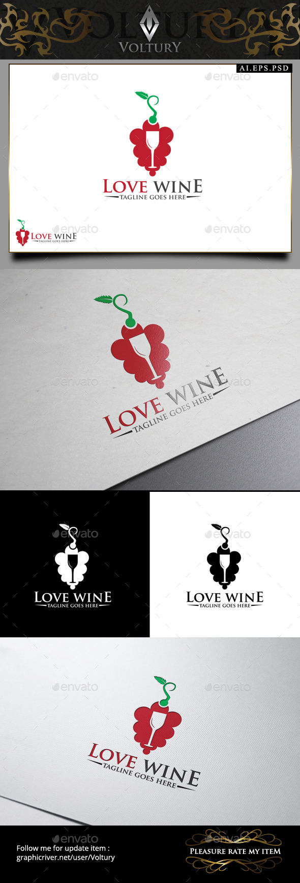 Love Wine Logo - Food Logo Templates