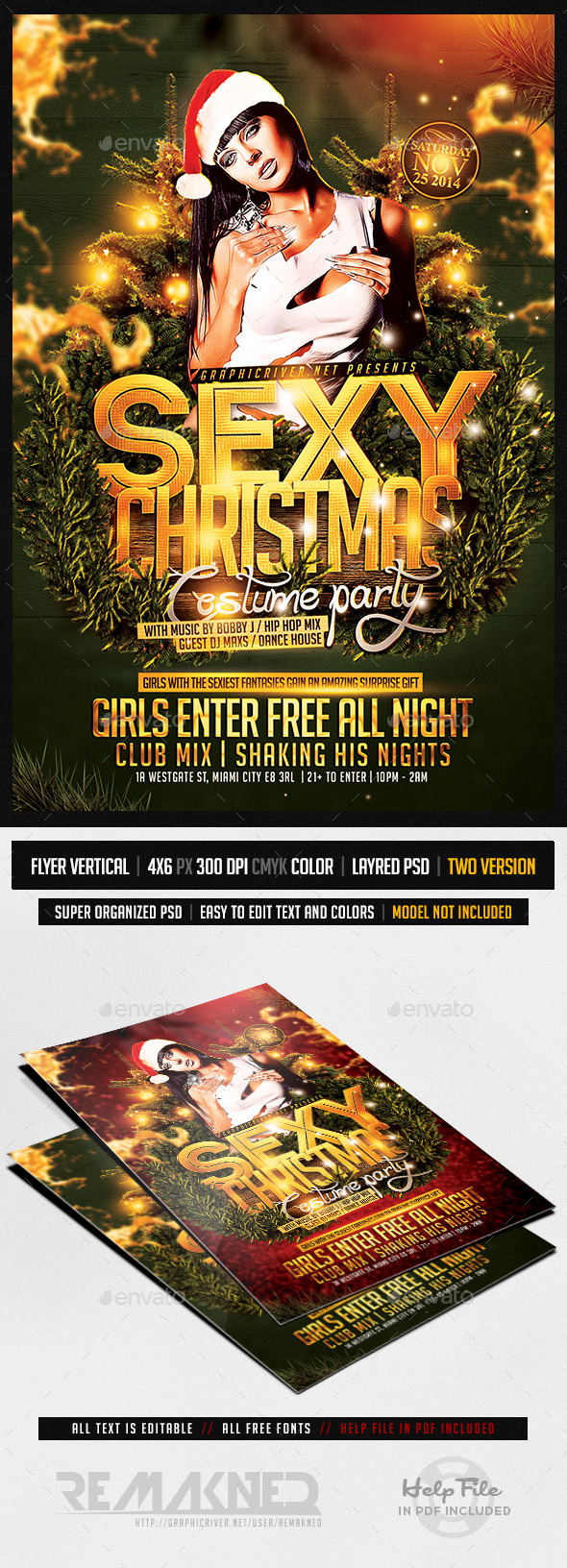 Sexy Christmas | Flyer Template PSD - Clubs & Parties Events